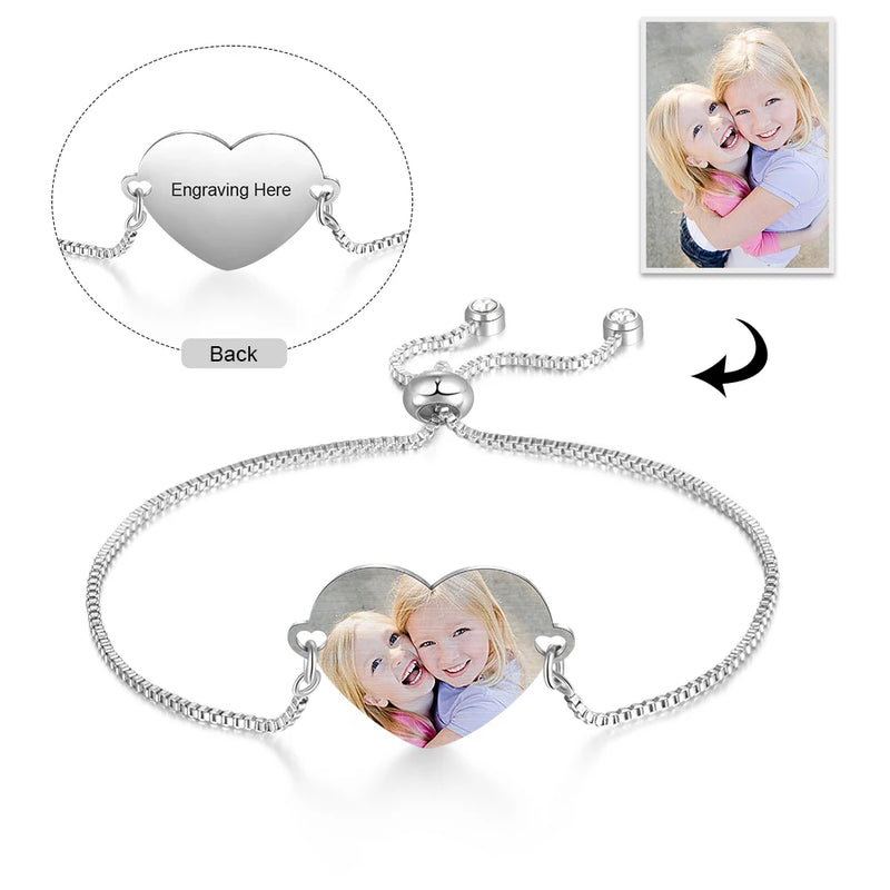Custom Heart Name Bracelet for Women