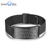 JewelOra Black Stainless Steel Bracelets for Men