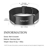 JewelOra Black Stainless Steel Bracelets for Men