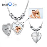 JewelOra Personalized Heart Locket Necklace Stainless Steel Pendant