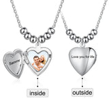 JewelOra Personalized Heart Locket Necklace Stainless Steel Pendant