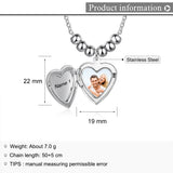 JewelOra Personalized Heart Locket Necklace Stainless Steel Pendant