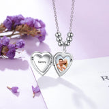 JewelOra Personalized Heart Locket Necklace Stainless Steel Pendant