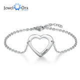 JewelOra Personalized Sister Heart Cutout Bracelet Set for Women