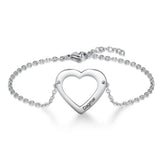 JewelOra Personalized Sister Heart Cutout Bracelet Set for Women
