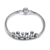 Personalized Stainless Steel Name Beads Bracelet for Men