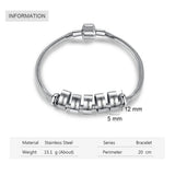 Personalized Stainless Steel Name Beads Bracelet for Men