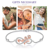 JewelOra Cubic Zirconia Infinity Bracelet with Rose Flower Chain