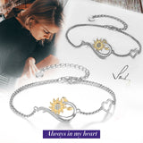 JewelOra Sunflower Bracelet with CZ Adjustable Chain