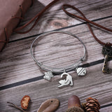 Engraved Name Bangles with Paw Bone Charms for Women