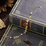 JewelOra Adjustable Chain Bracelet with Pearl & Nameplate Personalized Bracelet
