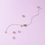 Custom Double Heart Chain Bracelet - Engraved Name Personalized Jewelry