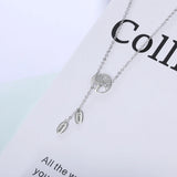 Tree Of Life Name Necklace with Leaves Y-shaped Pendant