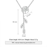 Tree Of Life Name Necklace with Leaves Y-shaped Pendant