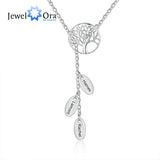 Tree Of Life Name Necklace with Leaves Y-shaped Pendant