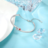 Personalized Family Bracelet w/ 4 Birthstones & Names Engraved