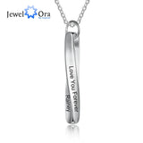 Custom 4 Sides Engraved Twisted Bar Necklace Stainless Steel Name Pendant