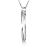Custom 4 Sides Engraved Twisted Bar Necklace Stainless Steel Name Pendant