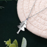 Personalized Christmas Tree BFF Necklace with Birthstone Name Engraved Pendant