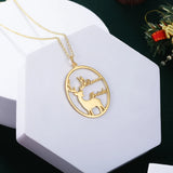 Personalized Elk Nameplate Necklace for Women - Christmas Gift