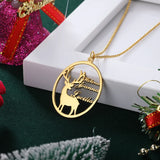 Personalized Elk Nameplate Necklace for Women - Christmas Gift