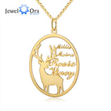 Personalized Elk Nameplate Necklace for Women - Christmas Gift