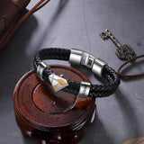 Personalized Dad Kids Name Bracelet - Leather Bracelet for Men