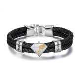 Personalized Dad Kids Name Bracelet - Leather Bracelet for Men