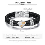 Personalized Dad Kids Name Bracelet - Leather Bracelet for Men