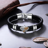 Personalized Dad Kids Name Bracelet - Leather Bracelet for Men