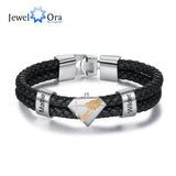 Personalized Dad Kids Name Bracelet - Leather Bracelet for Men