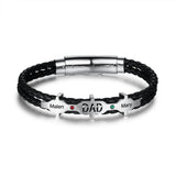 Personalized Engraved Name Dad Bracelet with 2 Birthstones