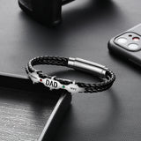 Personalized Engraved Name Dad Bracelet with 2 Birthstones