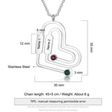 Personalized Heart Necklace with Birthstone Pendant Jewelry