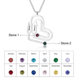Personalized Heart Necklace with Birthstone Pendant Jewelry