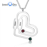 Personalized Heart Necklace with Birthstone Pendant Jewelry