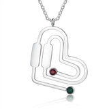Personalized Heart Necklace with Birthstone Pendant Jewelry