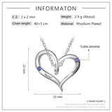 Custom Heart Birthstone Pendant Necklace with Name Engraving