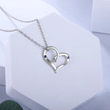 Custom Heart Birthstone Pendant Necklace with Name Engraving