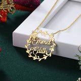Personalized Mistletoe Christmas Nameplate Necklace for Mother
