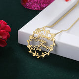 Personalized Mistletoe Christmas Nameplate Necklace for Mother
