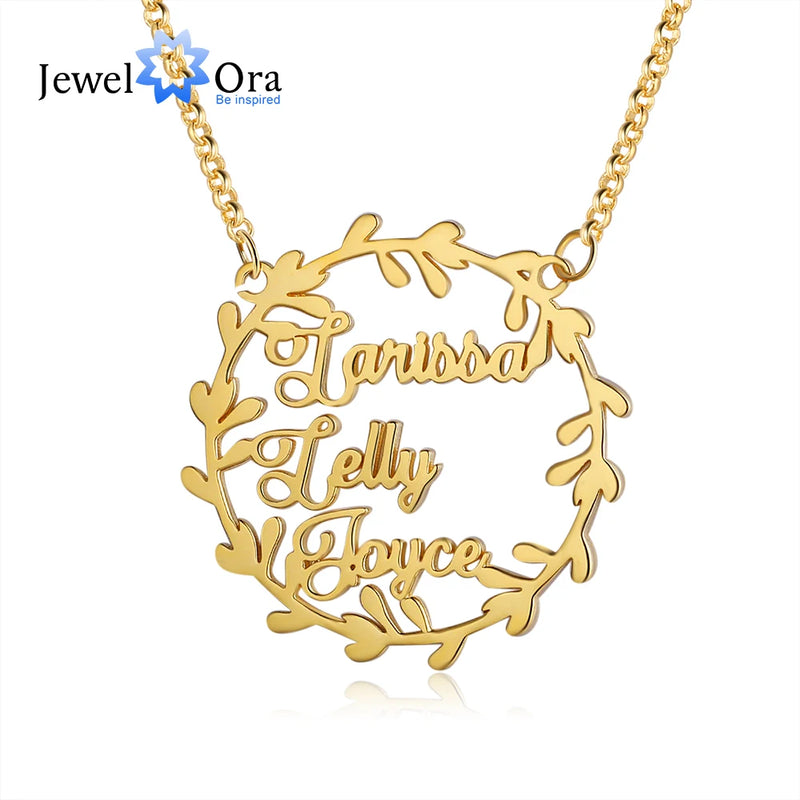 Personalized Mistletoe Christmas Nameplate Necklace for Mother