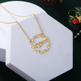 Personalized Mistletoe Christmas Nameplate Necklace for Mother