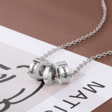 Personalized Name Engraved Beads Pendant Stainless Steel Necklace Men Gift