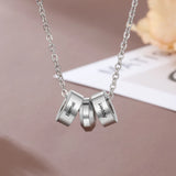 Personalized Name Engraved Beads Pendant Stainless Steel Necklace Men Gift