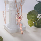 Personalized Name Rose Necklace Pendant with Birthstone Flower Jewelry