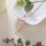 Personalized Name Rose Necklace Pendant with Birthstone Flower Jewelry