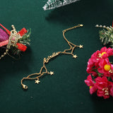 JewelOra Personalized Nameplate Bracelet Multiple Star Bracelets & Bangles