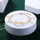 JewelOra Personalized Nameplate Bracelet Multiple Star Bracelets & Bangles