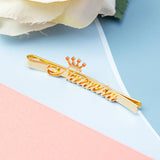 JewelOra Personalized Crown Name Hair Clip Barrette for Women